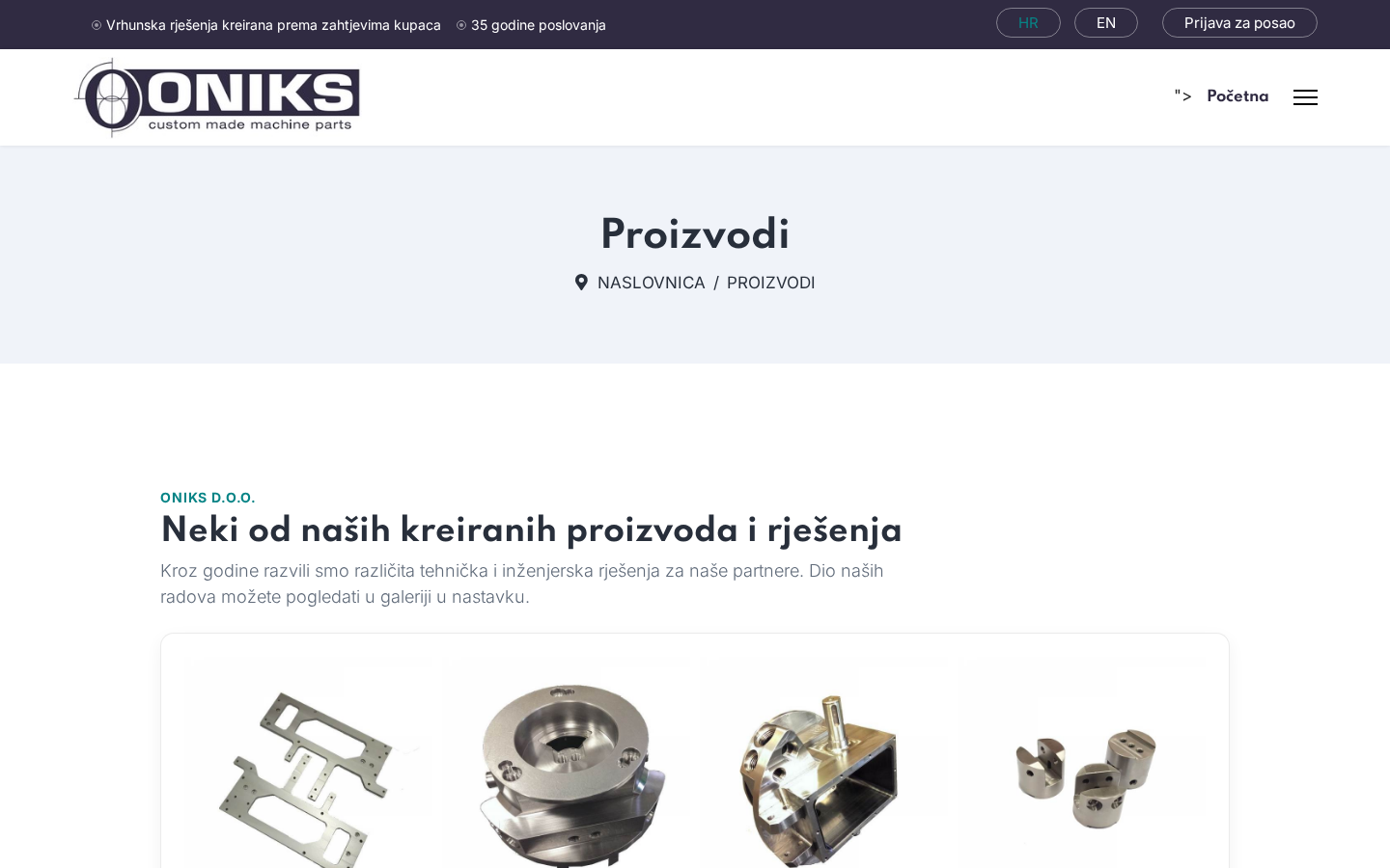 Oniks: proizvodi