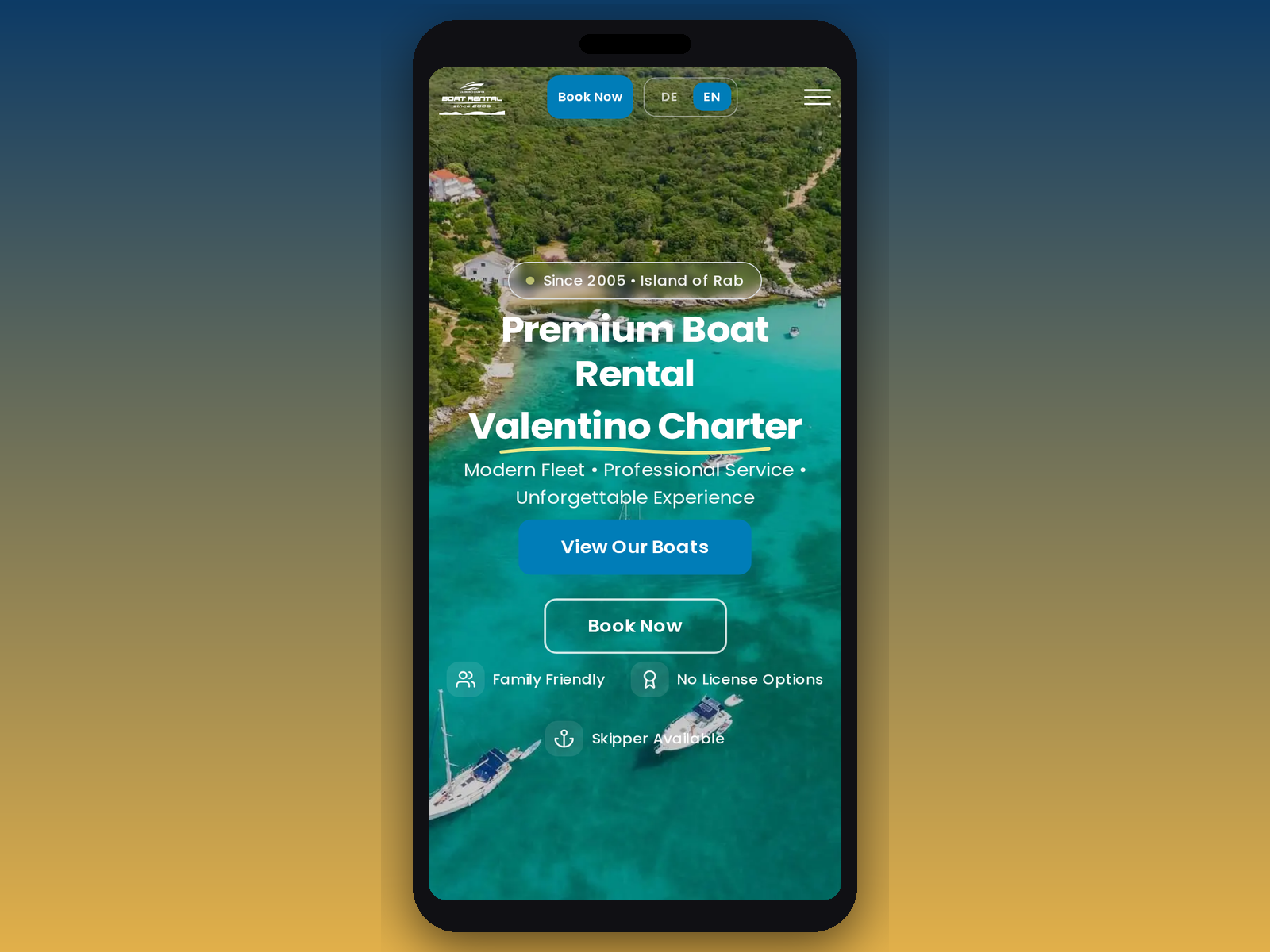 Valentino Charter: mobilna verzija