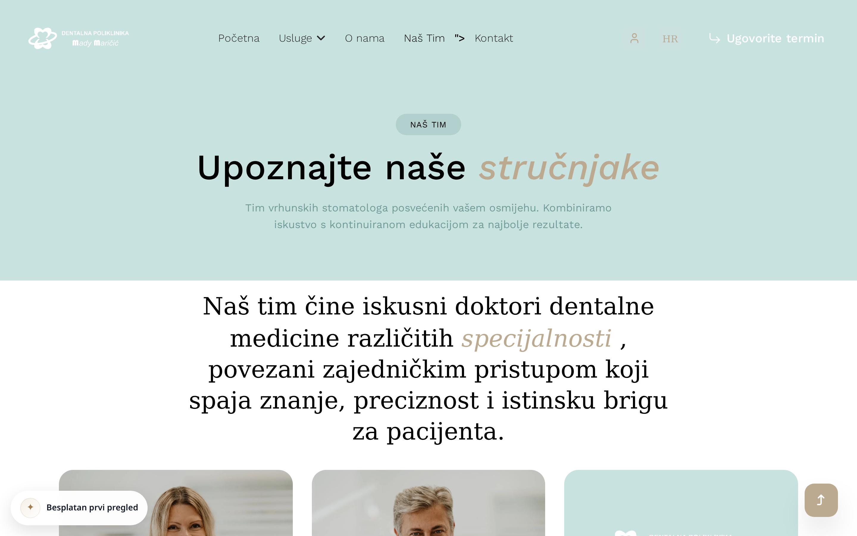 Tim stručnjaka Mady Maričić poliklinike
