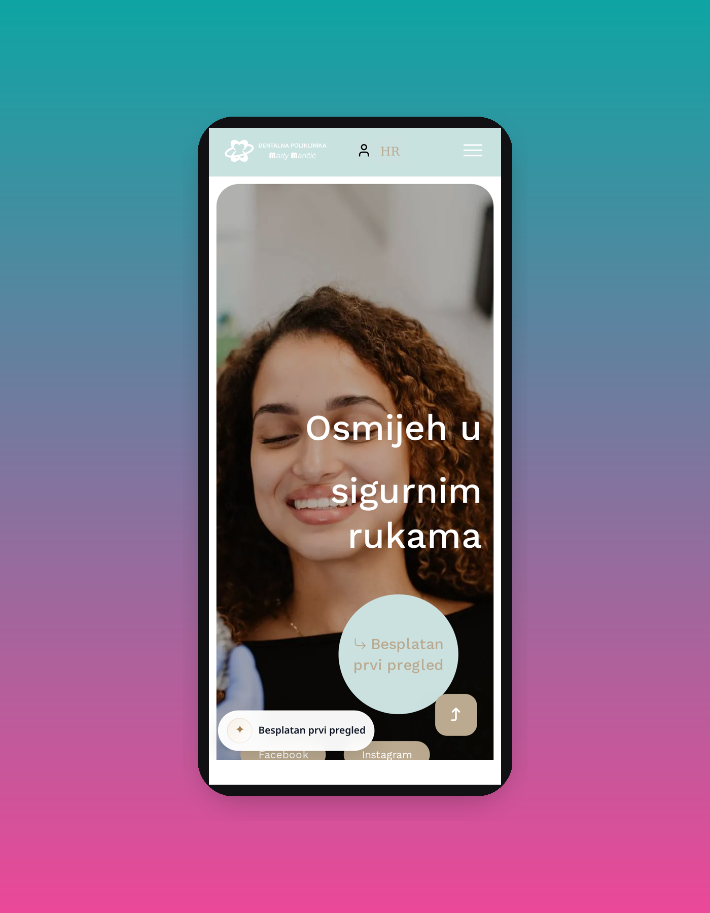 Mobilni prikaz web stranice poliklinike