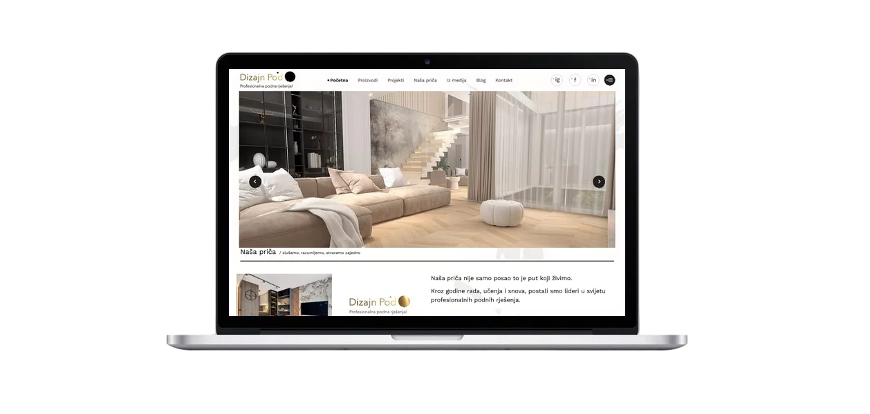 Dizajn Pod: web stranica za parkete, podove i interijer